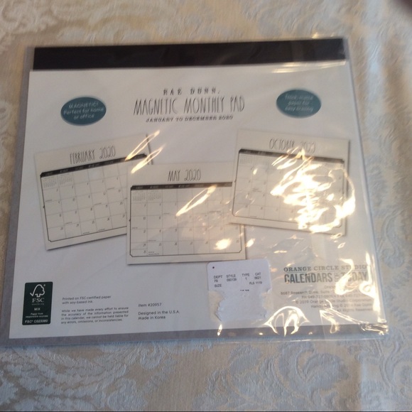 Rae Dunn 2020 Magnetic Monthly Pad - Picture 2 of 4